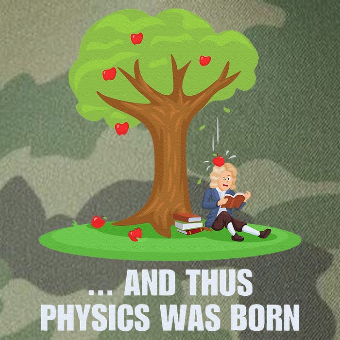 Funny Science Joke Apple Falling On Isaac Newton Physics Fun Legacy Tie Dye Trucker Hat