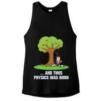 Funny Science Joke Apple Falling On Isaac Newton Physics Fun Ladies PosiCharge Tri-Blend Wicking Tank