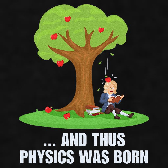 Funny Science Joke Apple Falling On Isaac Newton Physics Fun Ladies PosiCharge Tri-Blend Wicking Tank