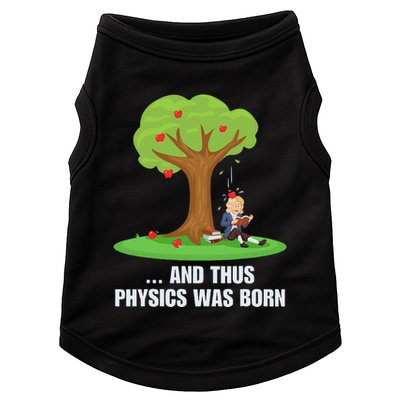 Funny Science Joke Apple Falling On Isaac Newton Physics Fun Doggie Tank