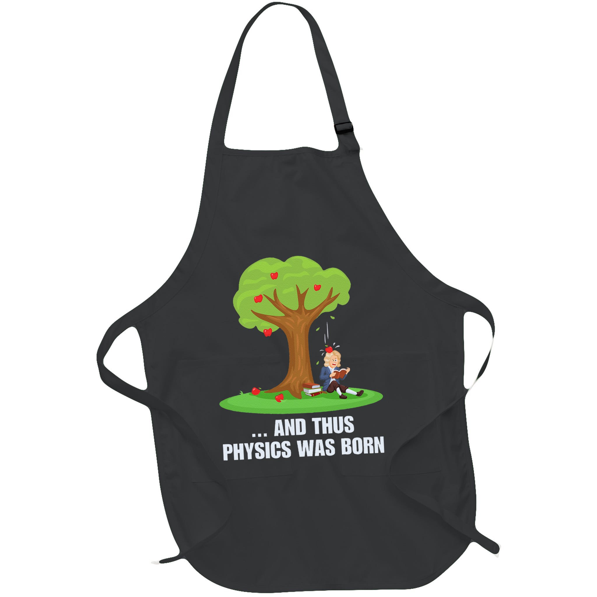 Funny Science Joke Apple Falling On Isaac Newton Physics Fun Apron
