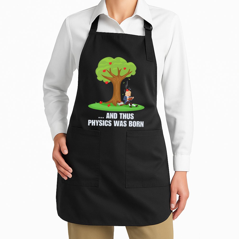 Funny Science Joke Apple Falling On Isaac Newton Physics Fun Apron