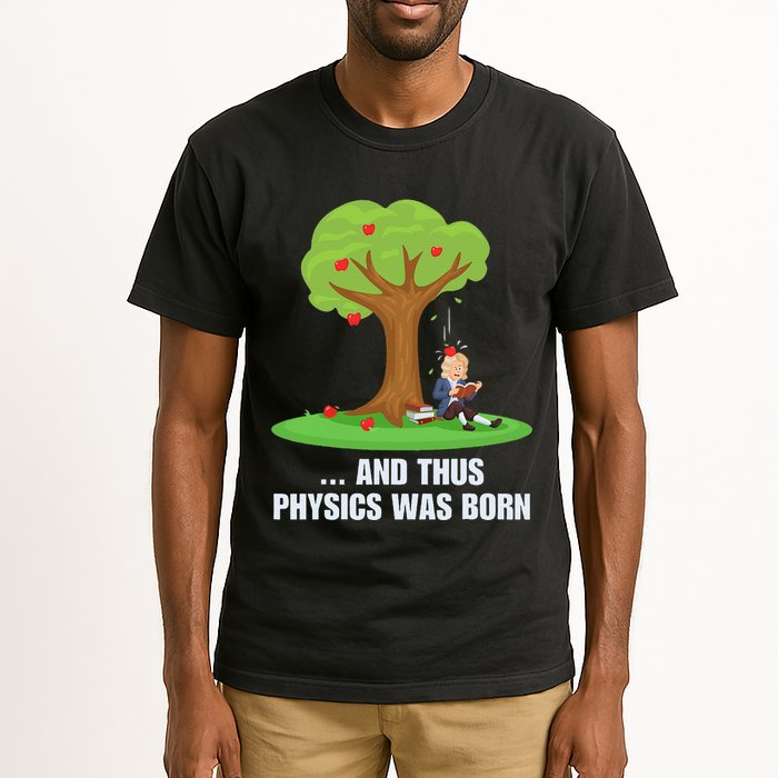 Funny Science Joke Apple Falling On Isaac Newton Physics Fun Tall T-Shirt