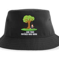 Funny Science Joke Apple Falling On Isaac Newton Physics Fun Sustainable Bucket Hat