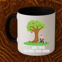 Funny Science Joke Apple Falling On Isaac Newton Physics Fun Mug