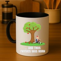 Funny Science Joke Apple Falling On Isaac Newton Physics Fun Mug