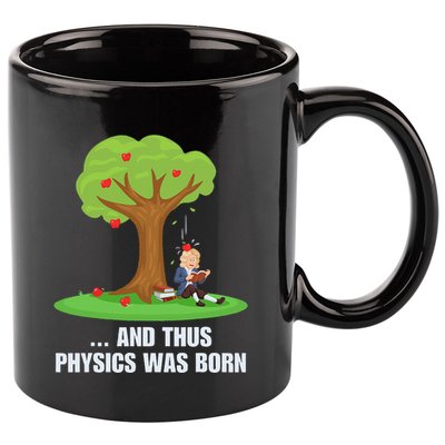 Funny Science Joke Apple Falling On Isaac Newton Physics Fun 11oz C Handle Ceramic Mug