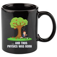 Funny Science Joke Apple Falling On Isaac Newton Physics Fun 11oz C Handle Ceramic Mug