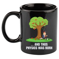 Funny Science Joke Apple Falling On Isaac Newton Physics Fun 11oz C Handle Ceramic Mug