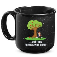 Funny Science Joke Apple Falling On Isaac Newton Physics Fun 15oz Campfire Ceramic Mug