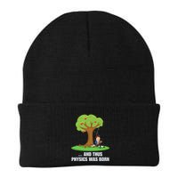 Funny Science Joke Apple Falling On Isaac Newton Physics Fun Beanie