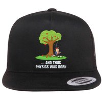 Funny Science Joke Apple Falling On Isaac Newton Physics Fun Flatbill Hat