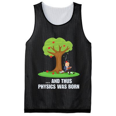 Funny Science Joke Apple Falling On Isaac Newton Physics Fun Mesh Reversible Basketball Jersey Tank