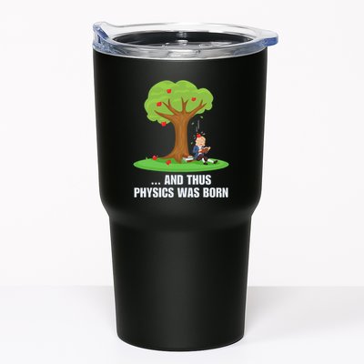 Funny Science Joke Apple Falling On Isaac Newton Physics Fun Tumbler