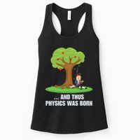 Funny Science Joke Apple Falling On Isaac Newton Physics Fun Womens Tank Top