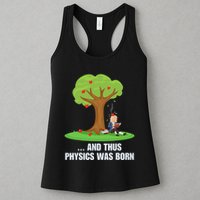 Funny Science Joke Apple Falling On Isaac Newton Physics Fun Womens Tank Top