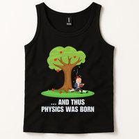 Funny Science Joke Apple Falling On Isaac Newton Physics Fun Tank Top