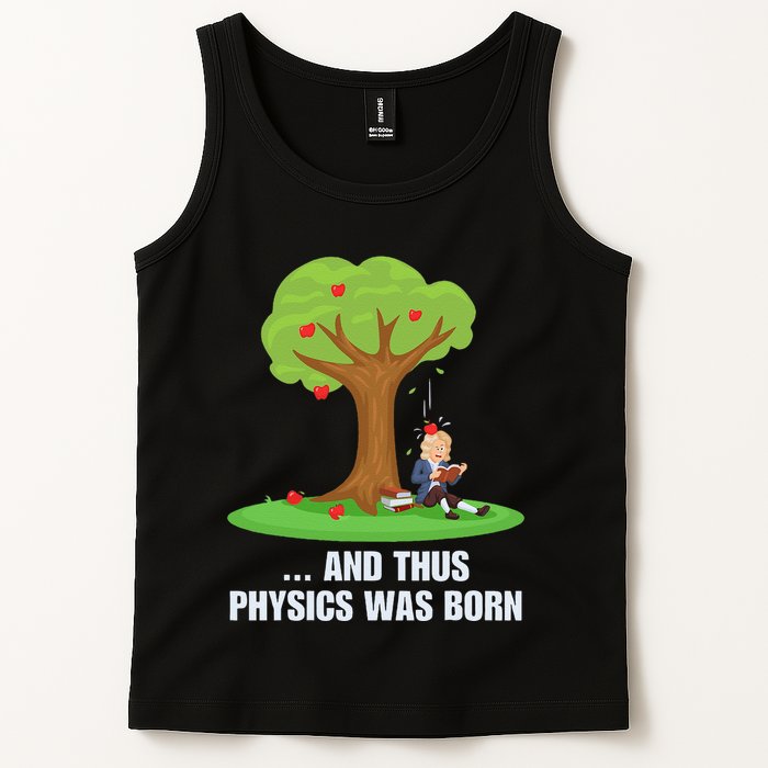 Funny Science Joke Apple Falling On Isaac Newton Physics Fun Tank Top