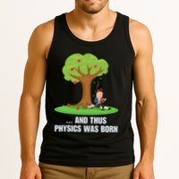 Funny Science Joke Apple Falling On Isaac Newton Physics Fun Tank Top
