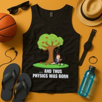 Funny Science Joke Apple Falling On Isaac Newton Physics Fun Tank Top
