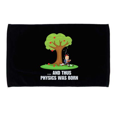 Funny Science Joke Apple Falling On Isaac Newton Physics Fun Microfiber Hand Towel