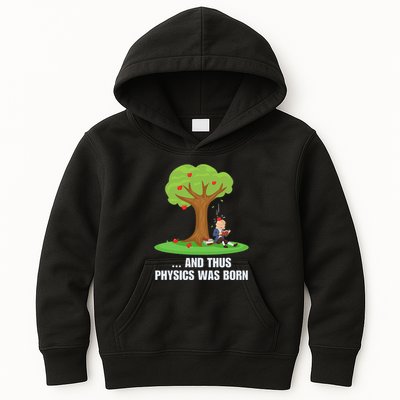 Funny Science Joke Apple Falling On Isaac Newton Physics Fun Kids Hoodie
