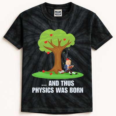 Funny Science Joke Apple Falling On Isaac Newton Physics Fun Kids Tie-Dye T-Shirt