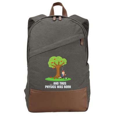 Funny Science Joke Apple Falling On Isaac Newton Physics Fun Cotton Canvas Backpack