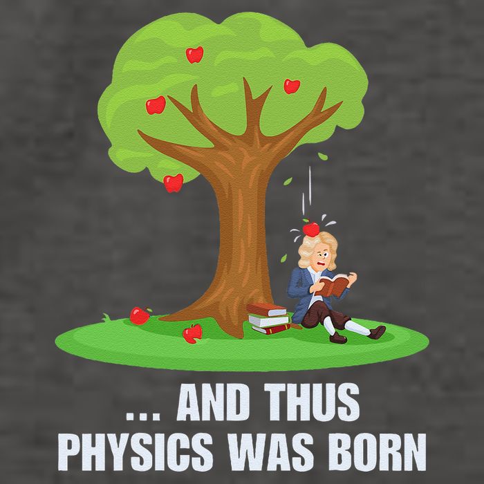 Funny Science Joke Apple Falling On Isaac Newton Physics Fun Vector Backpack