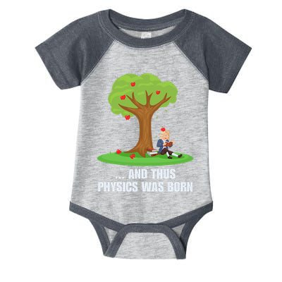 Funny Science Joke Apple Falling On Isaac Newton Physics Fun Infant Baby Jersey Bodysuit
