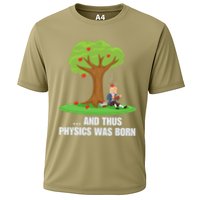 Funny Science Joke Apple Falling On Isaac Newton Physics Fun Performance Shirt
