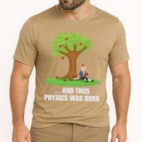 Funny Science Joke Apple Falling On Isaac Newton Physics Fun Performance Shirt