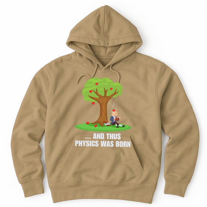 Funny Science Joke Apple Falling On Isaac Newton Physics Fun Hoodie