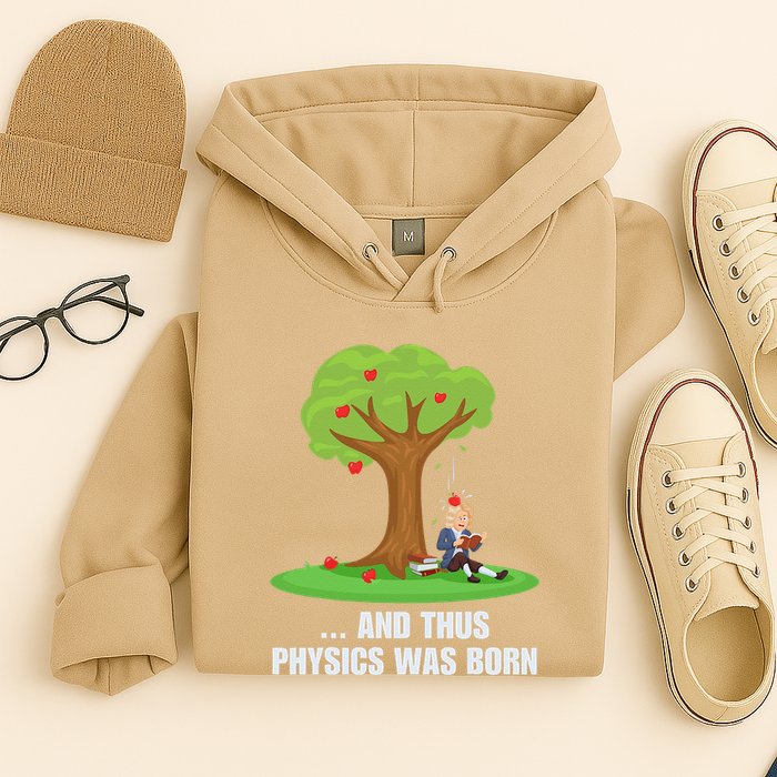 Funny Science Joke Apple Falling On Isaac Newton Physics Fun Hoodie
