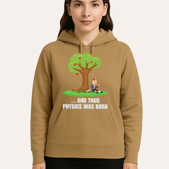 Funny Science Joke Apple Falling On Isaac Newton Physics Fun Hoodie