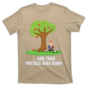 Funny Science Joke Apple Falling On Isaac Newton Physics Fun T-Shirt