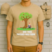 Funny Science Joke Apple Falling On Isaac Newton Physics Fun T-Shirt