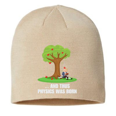 Funny Science Joke Apple Falling On Isaac Newton Physics Fun Sustainable Beanie