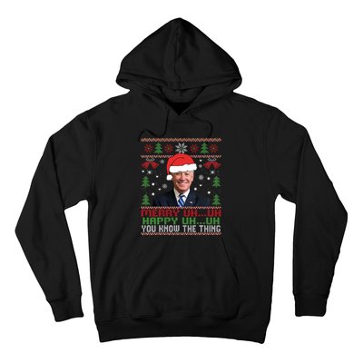 Funny Santa Joe Biden Merry Uh Uh Christmas Ugly Hoodie