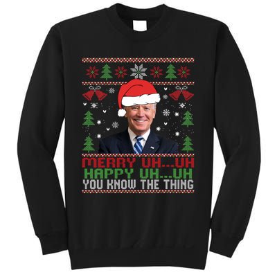 Funny Santa Joe Biden Merry Uh Uh Christmas Ugly Sweatshirt