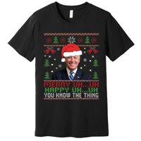 Funny Santa Joe Biden Merry Uh Uh Christmas Ugly Premium T-Shirt