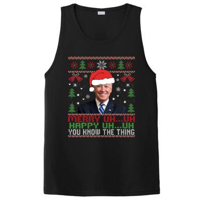 Funny Santa Joe Biden Merry Uh Uh Christmas Ugly PosiCharge Competitor Tank