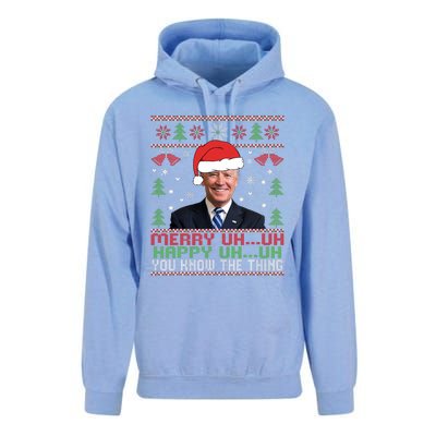 Funny Santa Joe Biden Merry Uh Uh Christmas Ugly Unisex Surf Hoodie