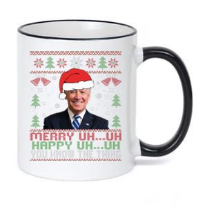 Funny Santa Joe Biden Merry Uh Uh Christmas Ugly 11oz Black Color Changing Mug