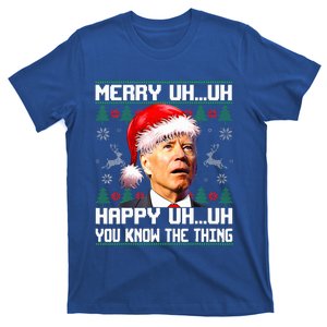 Funny Santa Joe Biden Merry Uh Uh Christmas Ugly Sweater T-Shirt