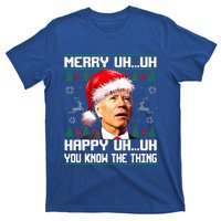 Funny Santa Joe Biden Merry Uh Uh Christmas Ugly Sweater T-Shirt