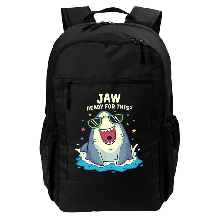 Funny Shark Jaw Ready For This Funny Shark Pun Daily Commute Backpack