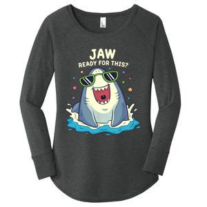 Funny Shark Jaw Ready For This Funny Shark Pun Women's Perfect Tri Tunic Long Sleeve Shirt