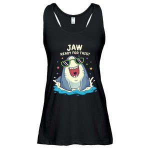 Funny Shark Jaw Ready For This Funny Shark Pun Ladies Essential Flowy Tank