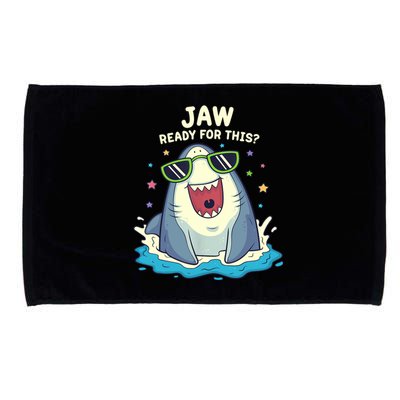 Funny Shark Jaw Ready For This Funny Shark Pun Microfiber Hand Towel